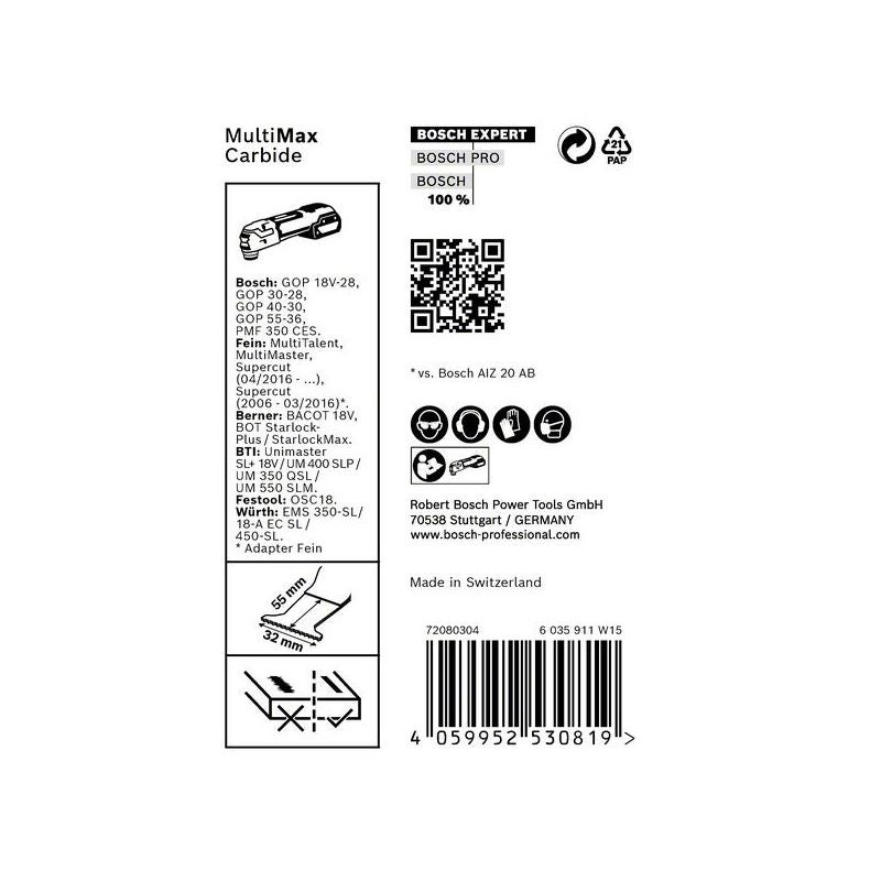 Bosch EXPERT MultiMax PAIZ 32 APIT Tauchsägeblatt, 32 mm, 10-tlg. #2608900029