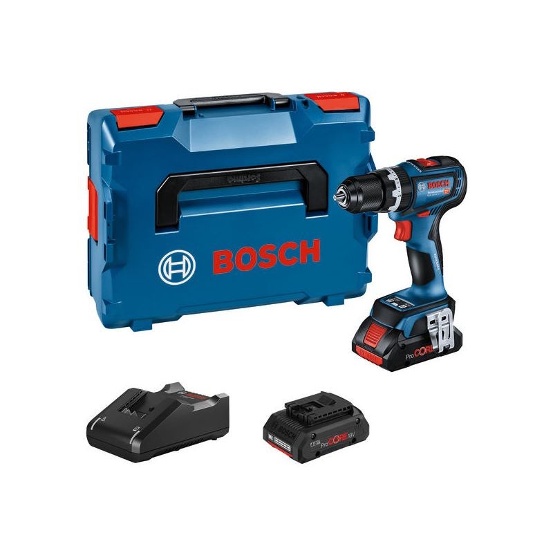 Bosch Akku-Schlagbohrschrauber GSB 18V-90 C, 2 Akku ProCORE18V 4.0Ah, Ladg. und L-BOXX #06019K6105