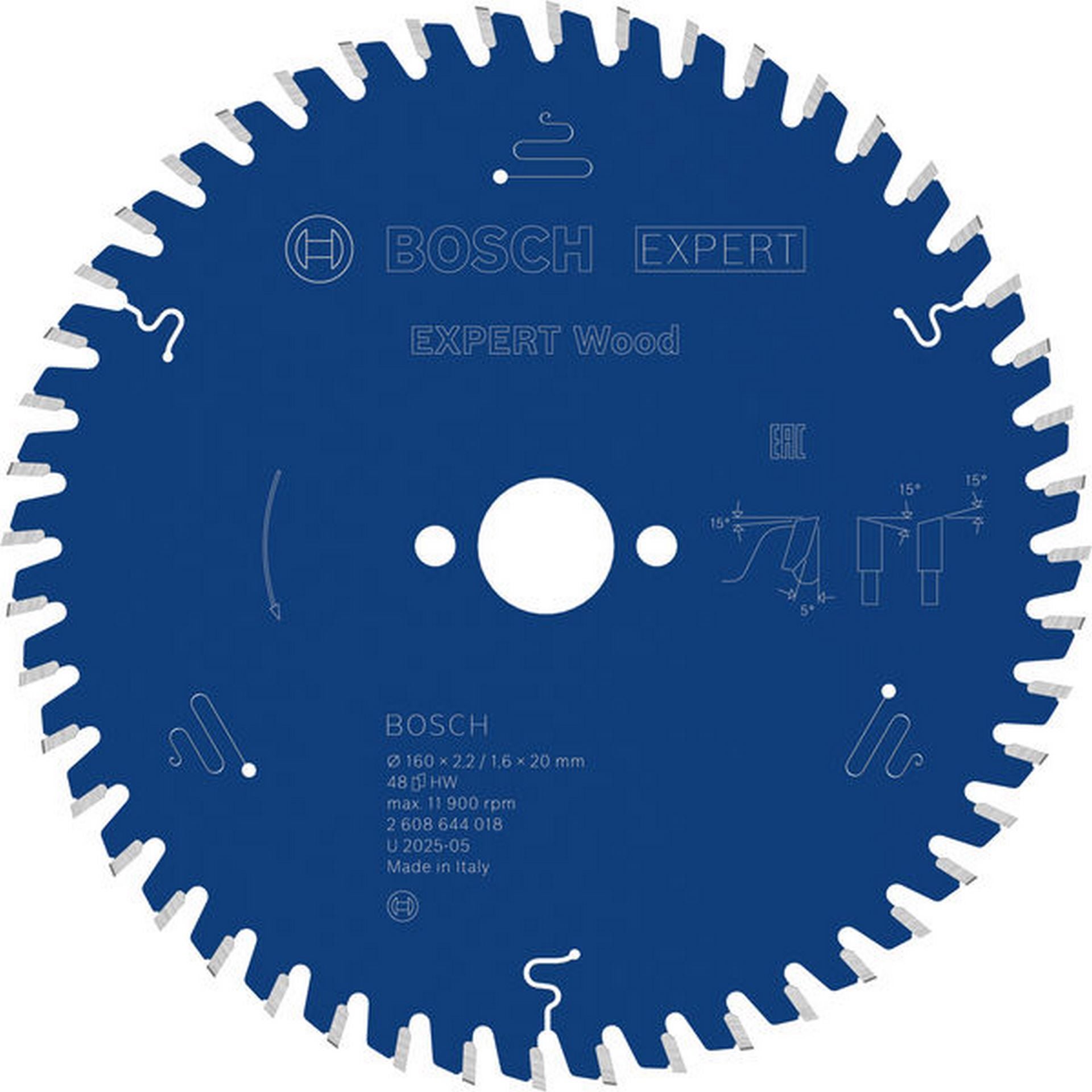 Bosch EXPERT Wood Kreissägeblatt, 160x2,2/1,6x20 mm, Z48 #2608644018