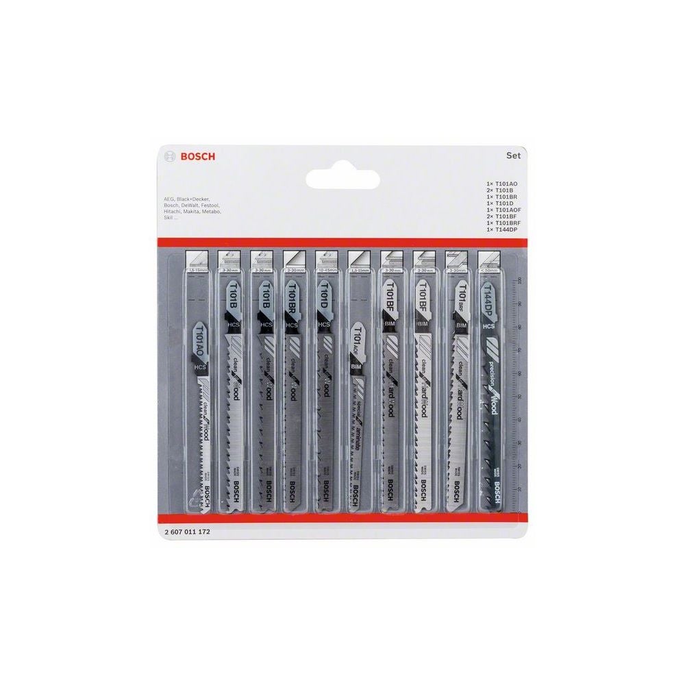 Bosch 10-tlg. Stichsägeblatt-Set Clean Cutting, T-Schaft #2607011172