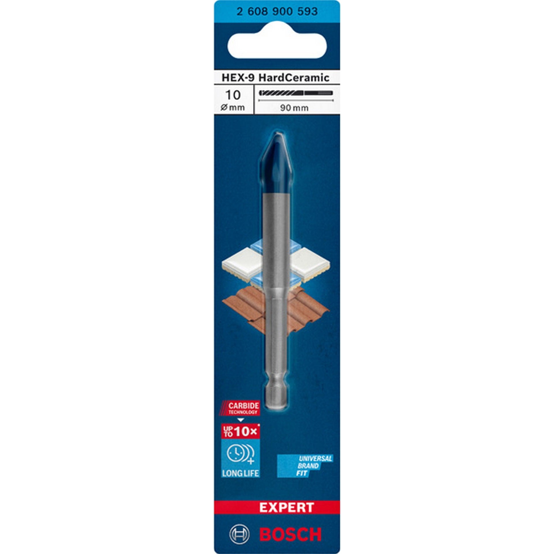 Bosch EXPERT HEX-9 Hard Ceramic Bohrer, 10x90 mm #2608900593