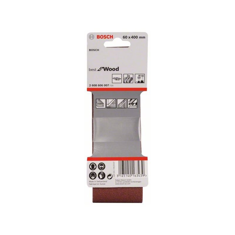 Bosch PRO X440 Schleifband, 60 x 400 mm, G60, G80, G100, 3-tlg. #2608606007