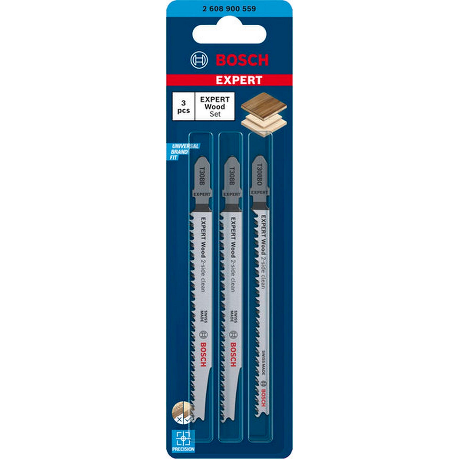 Bosch Expert Wood 2-side clean Stichsägeblatt-Set, 3-tlg. #2608900559