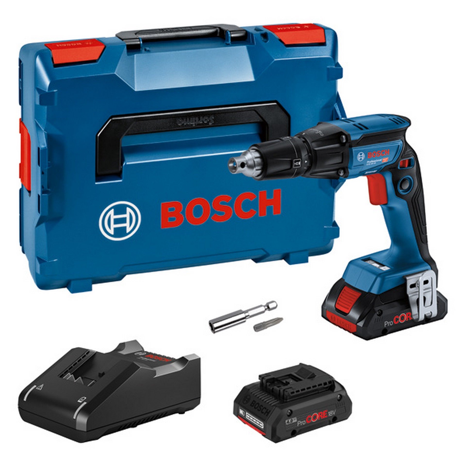 Bosch Akku-Trockenbauschrauber GTB 18V-45, 2 x Akku ProCORE18V 4.0Ah, Ladg. u. L-BOXX #06019K7002