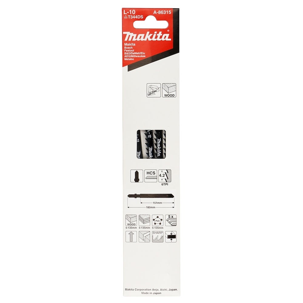 Makita Stichsägeblatt für Holz Schnelle Schnitte #A-86315