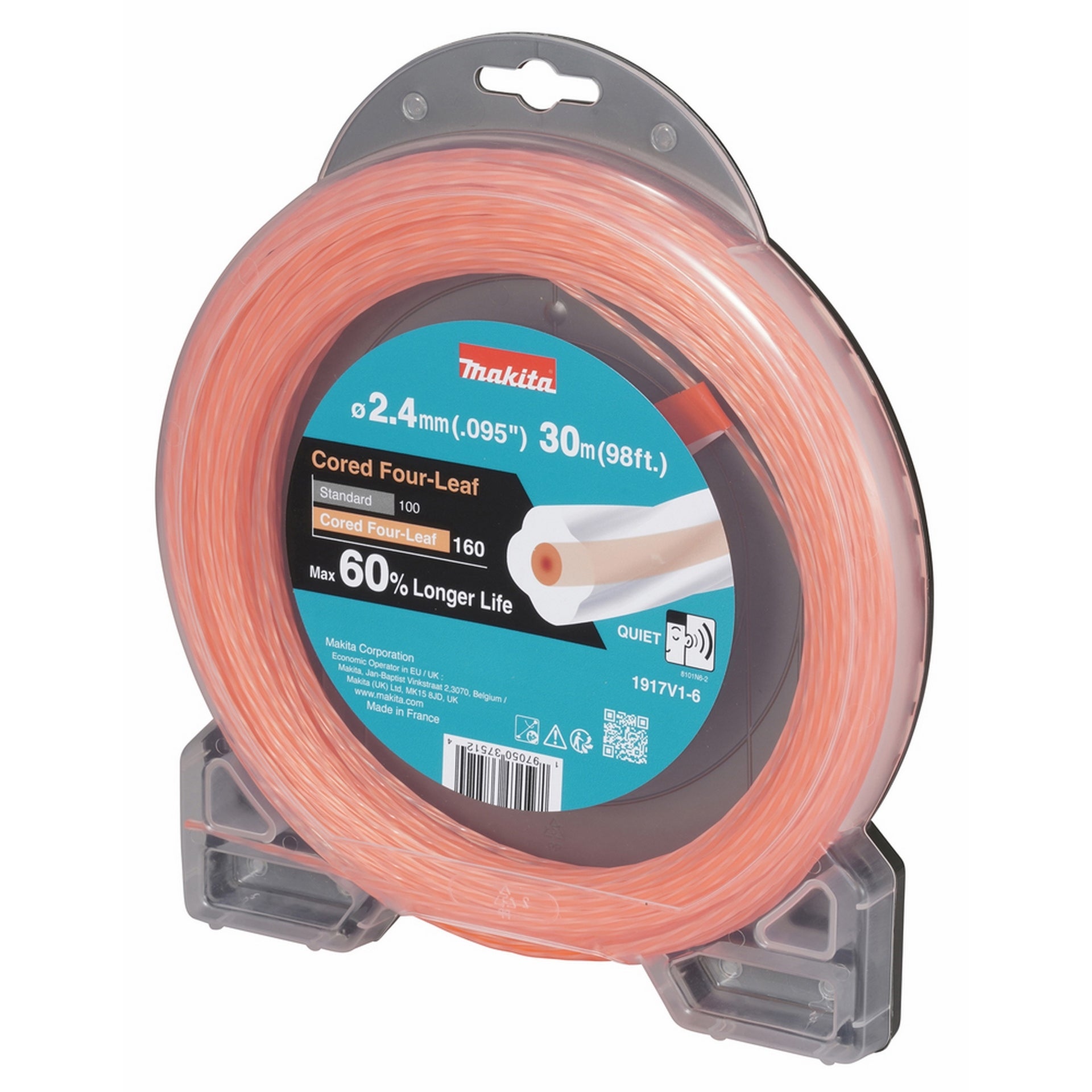 Makita Viersträngige Nylonschnur 2,4 mm x 30 m, orange #1917V1-6
