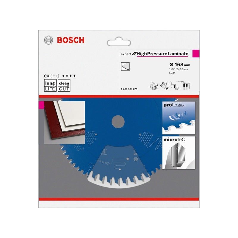 Bosch EXPERT High Pressure Laminate Kreissägeblatt, 168x1,8/1,2x20 mm, Z52 #2608901875