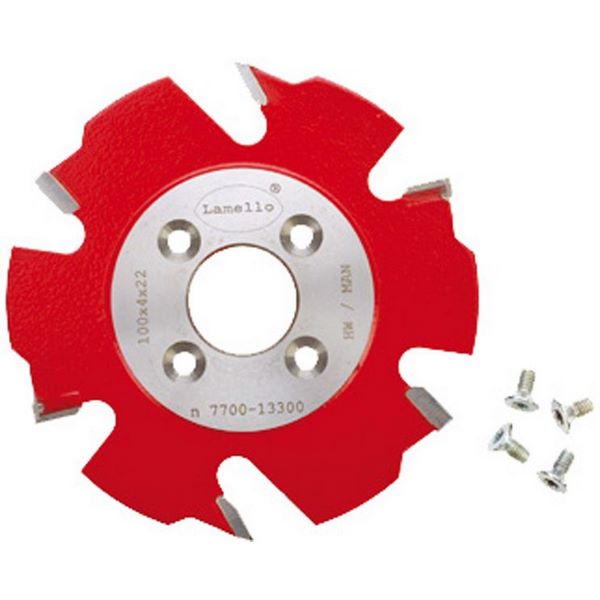 Lamello Nutfräser mit Vorschneider, HW, Ø100x4xØ22 mm, Z2+V4, NL 4 #132000