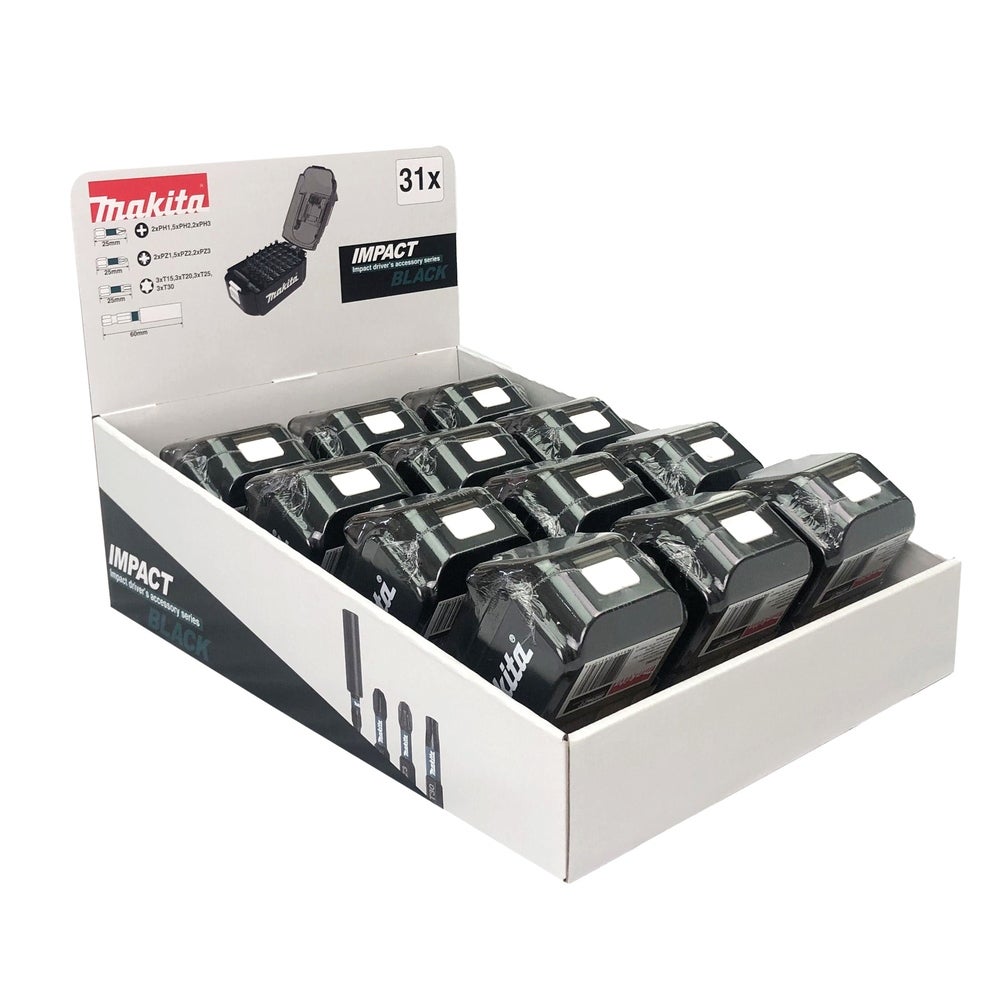 Makita Impact Black-Bit-Set in Akku Box - 12 Stück #E-03090