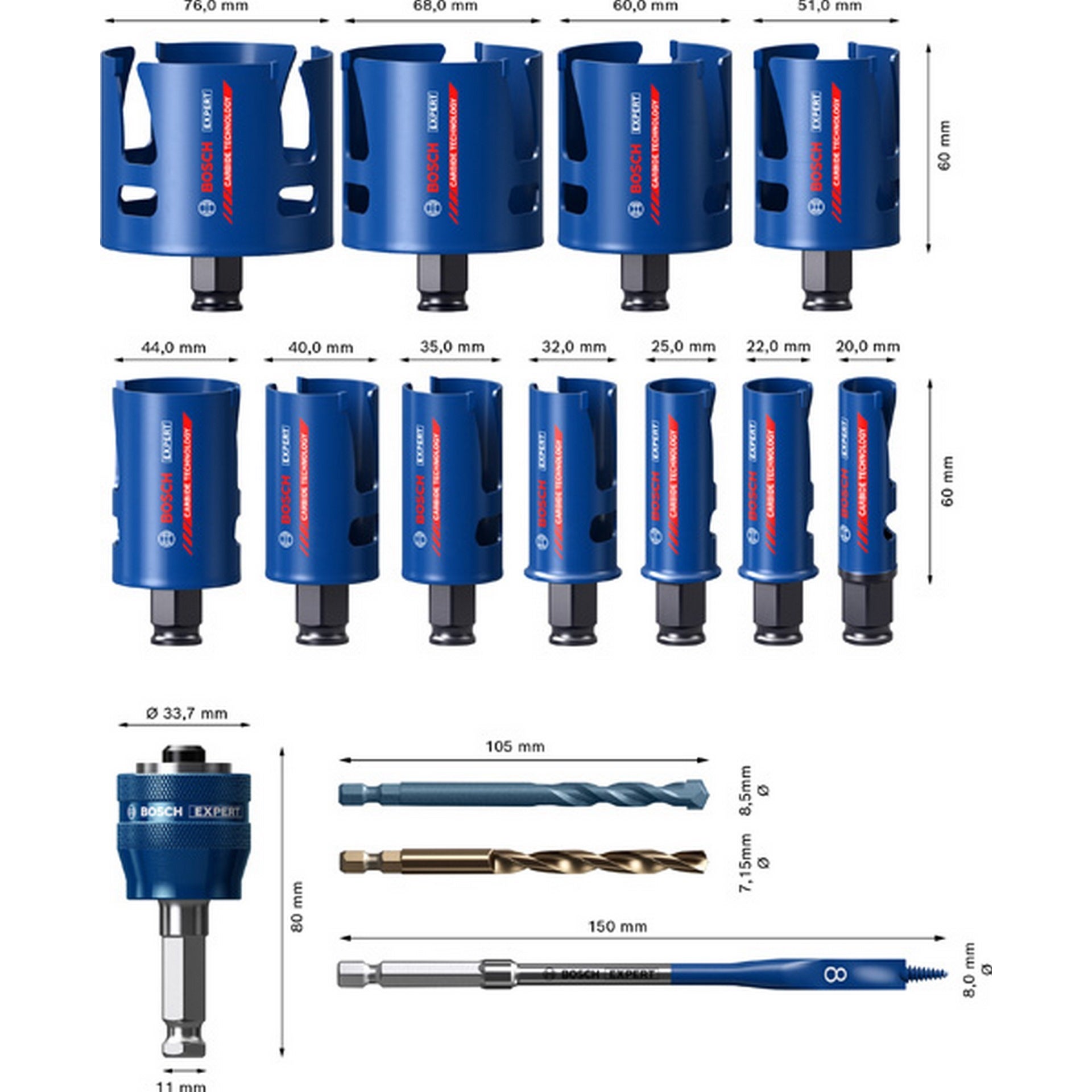 Bosch EXPERT Construction Material Lochsäge-Set, 15-tlg. #2608900489