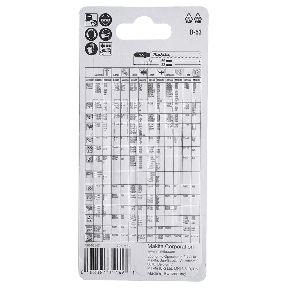 Makita Stichsägeblatt für Holz Sauberer Schnitt #B-10970