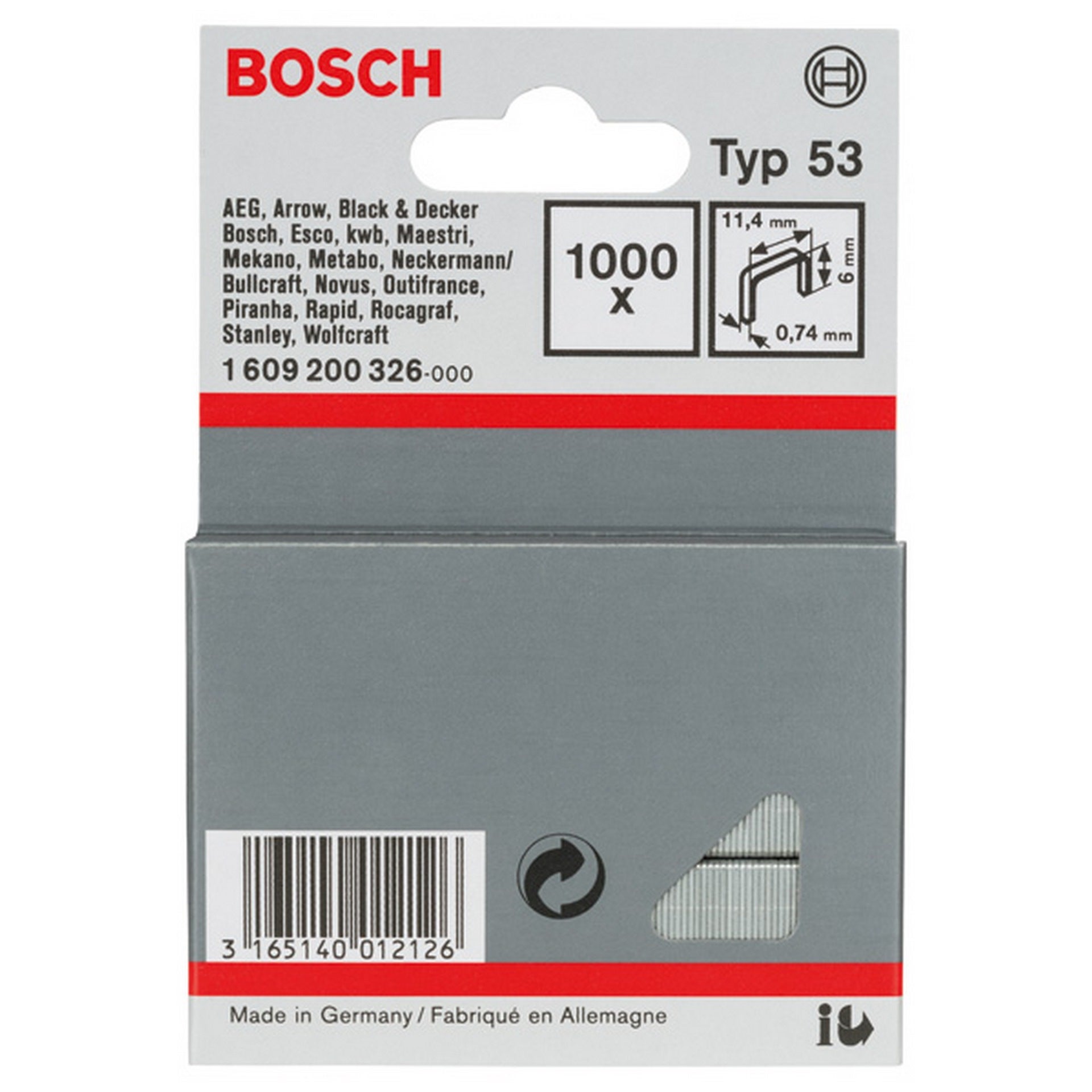 Bosch Feindrahtklammern, Typ 53/6 #1609200326
