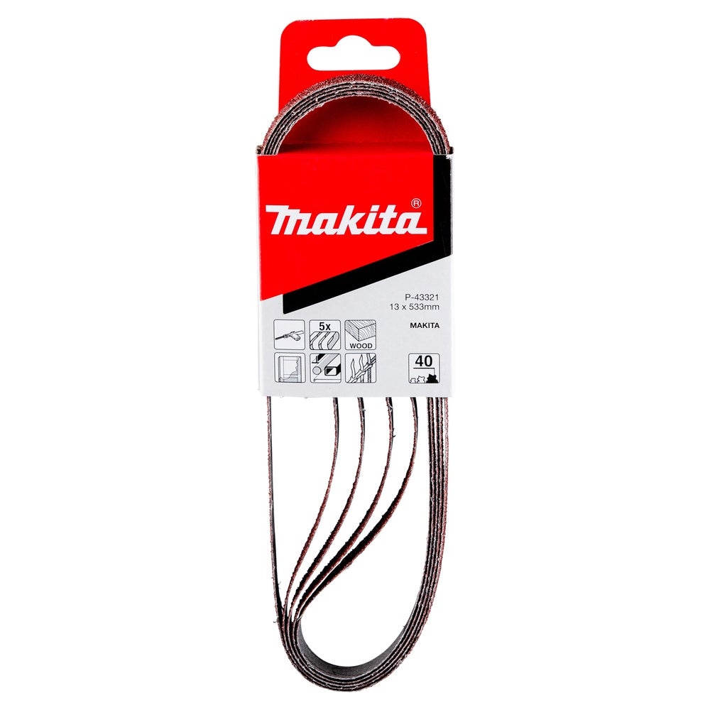Makita Schleifband 13 x 533 mm, K40, 5 Stk. #P-43321