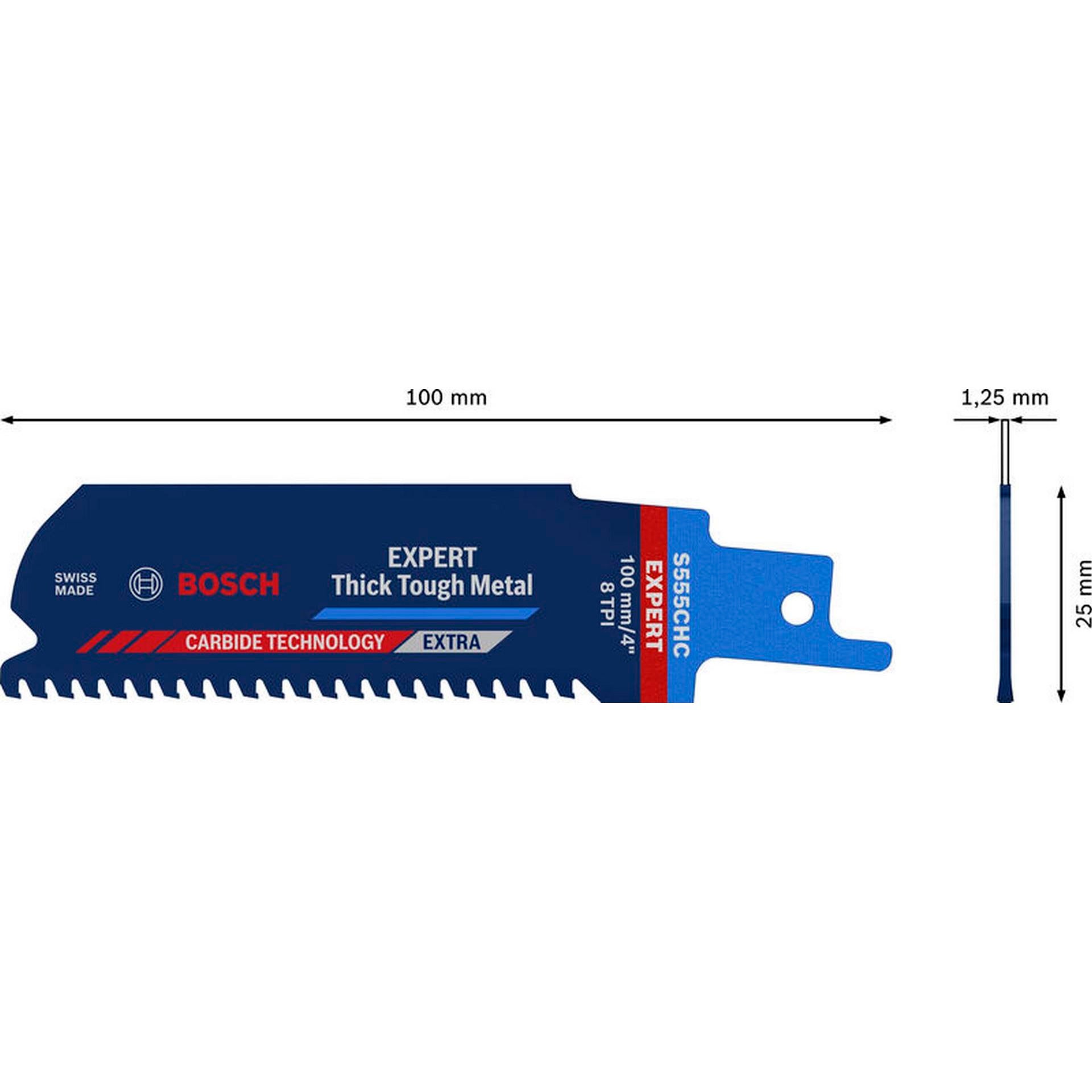 Bosch EXPERT S555CHC Thick Tough Metal Säbelsägeblatt #2608900364