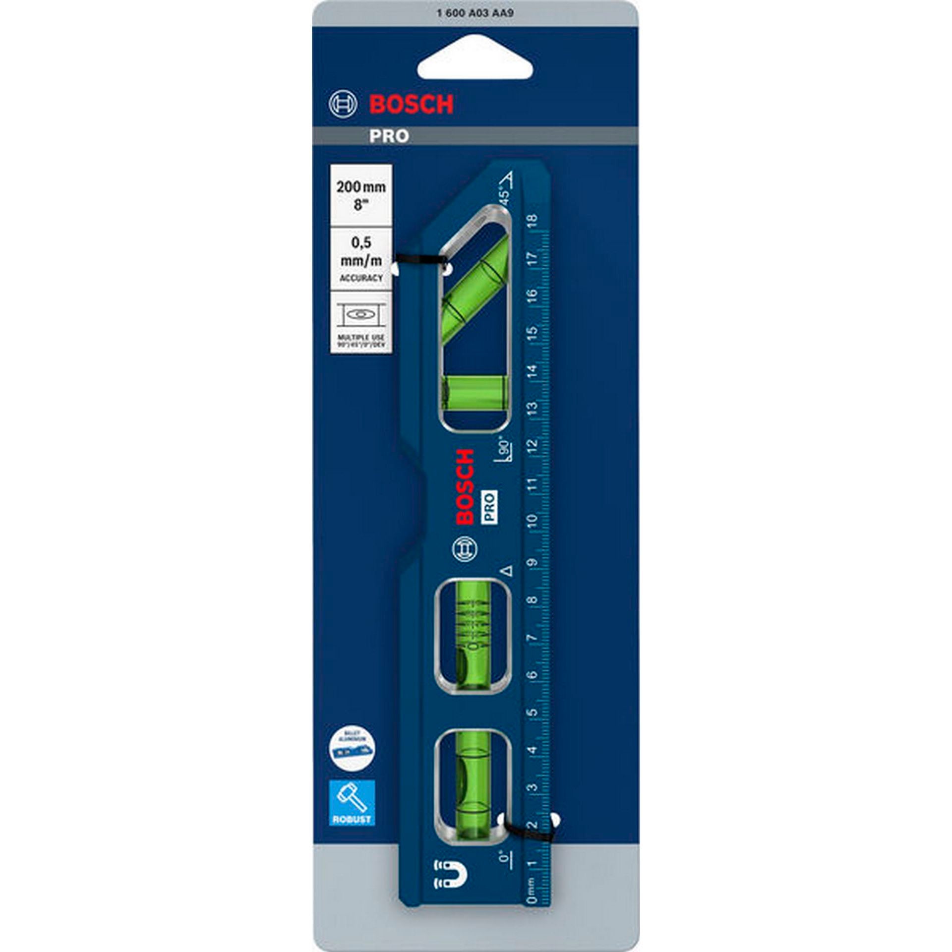Bosch PRO Torpedo-Blockwasserwaage 200 mm / 8\" #1600A03AA9