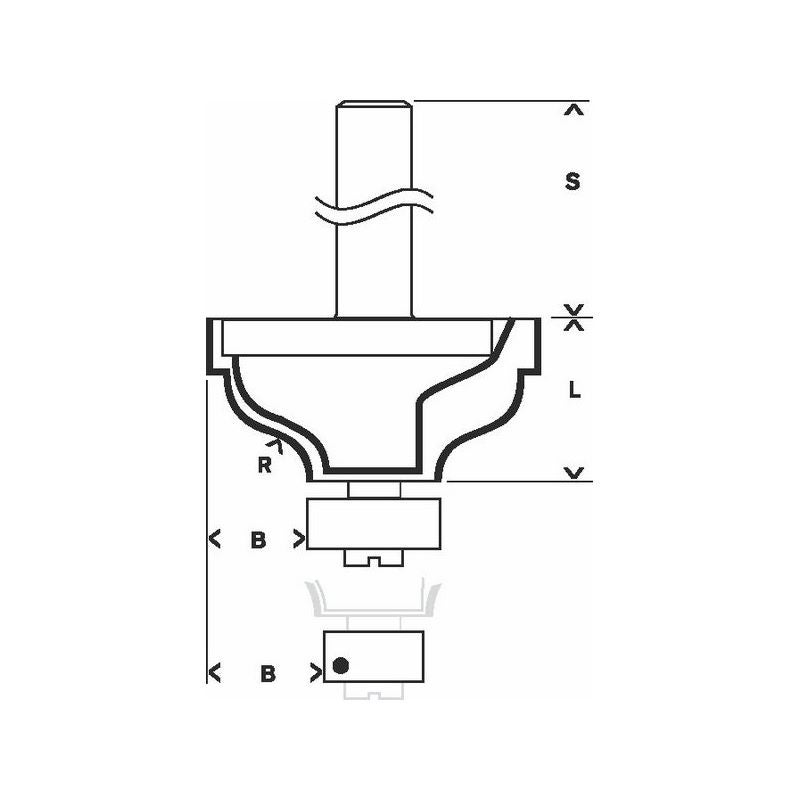 Bosch PRO Profilfräser Römisch, R 4,8 mm, S 8 mm #2608628393