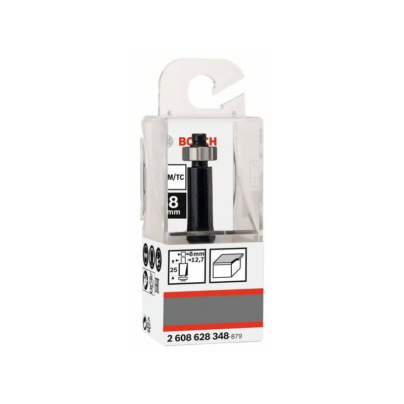 Bosch PRO Bündigfräser mit unterem Kugellager, D 12,7 mm,  L 25,4 mm, S 8 mm #2608628348