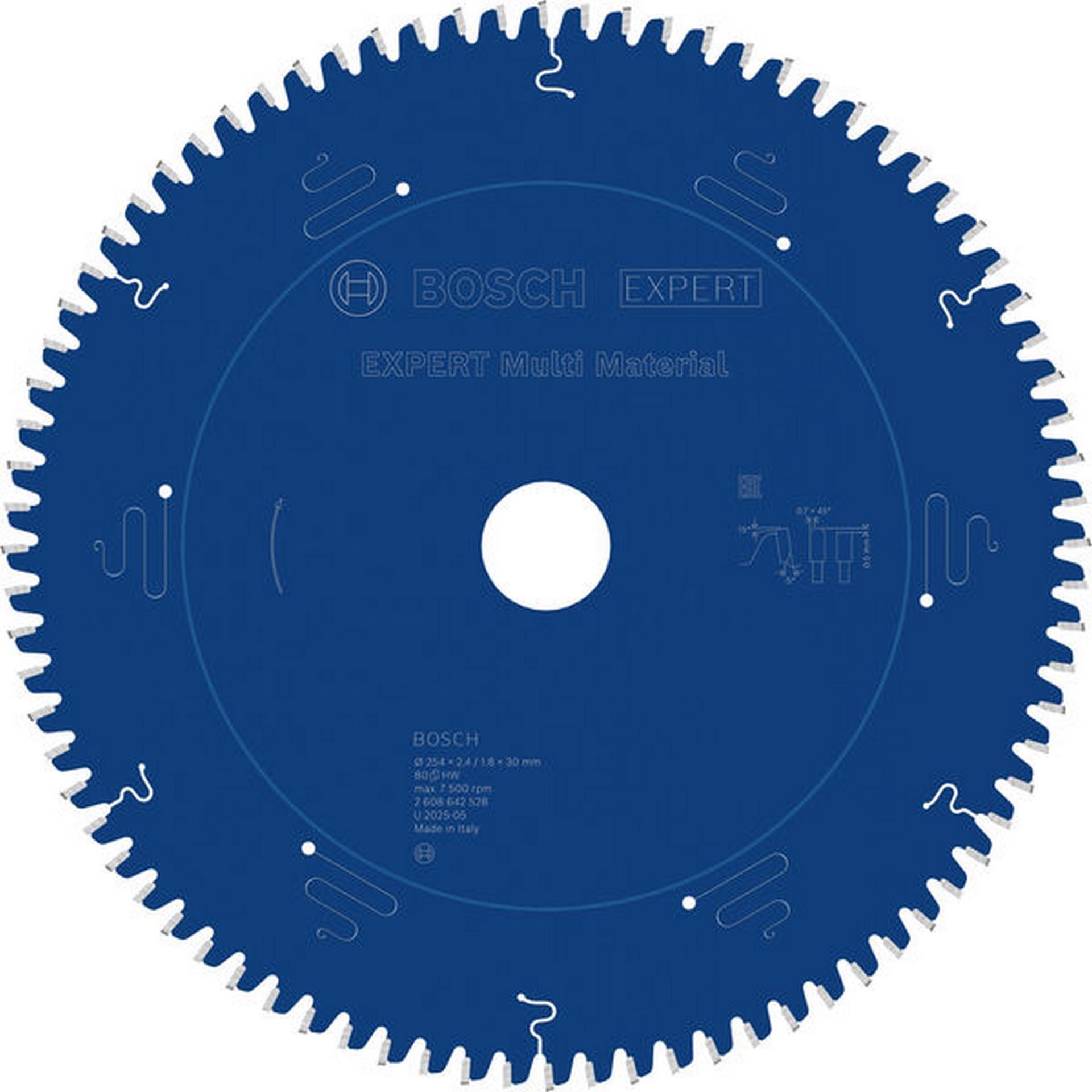 Bosch EXPERT Multi Material Kreissägeblatt, 254x2,4/1,8x30 mm, Z80 #2608642528