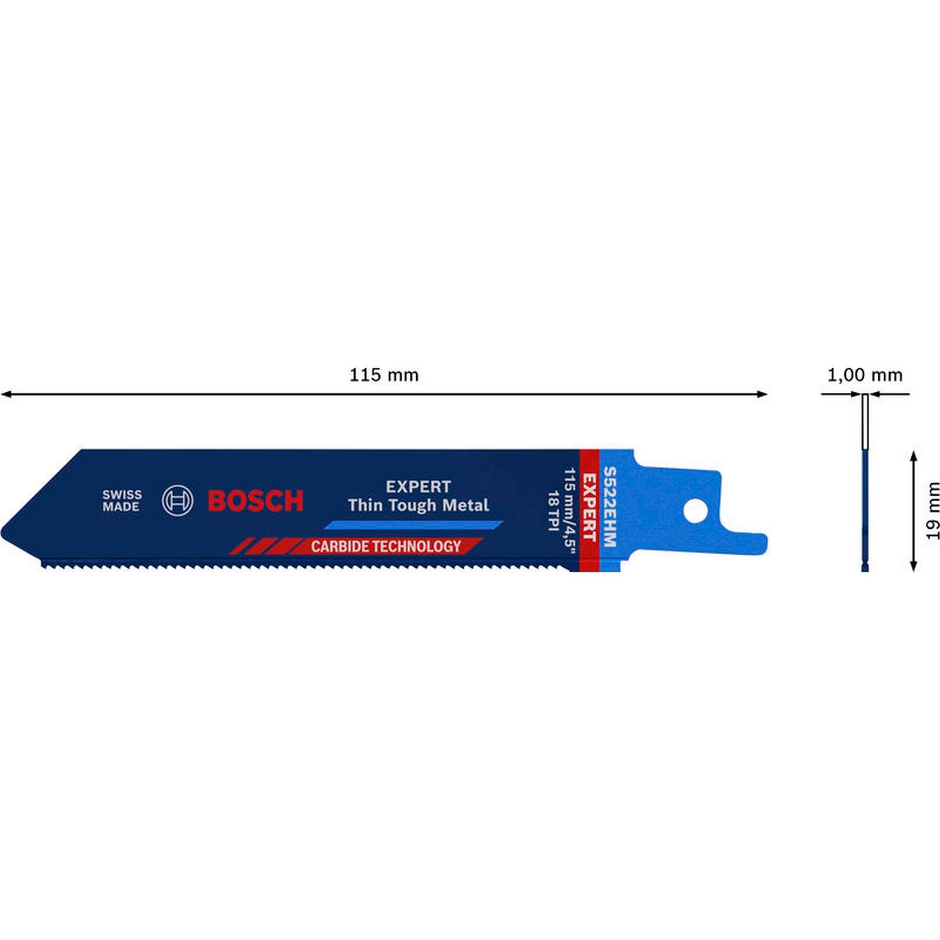 Bosch EXPERT S522EHM Thin Tough Metal Säbelsägeblatt #2608900359