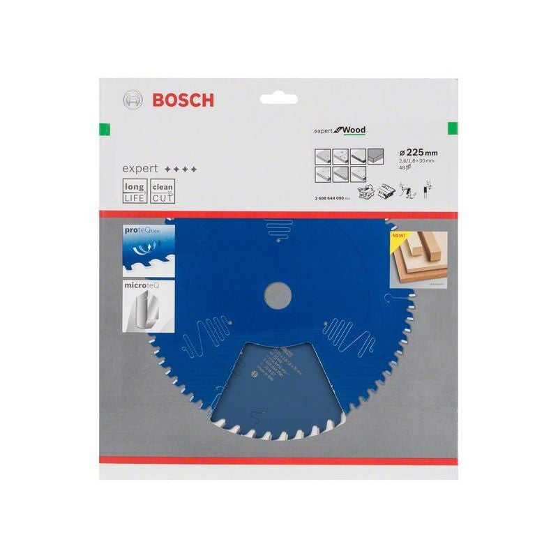 Bosch EXPERT Wood Kreissägeblatt, 225x2,6/1,6x30 mm, Z48 #2608644090