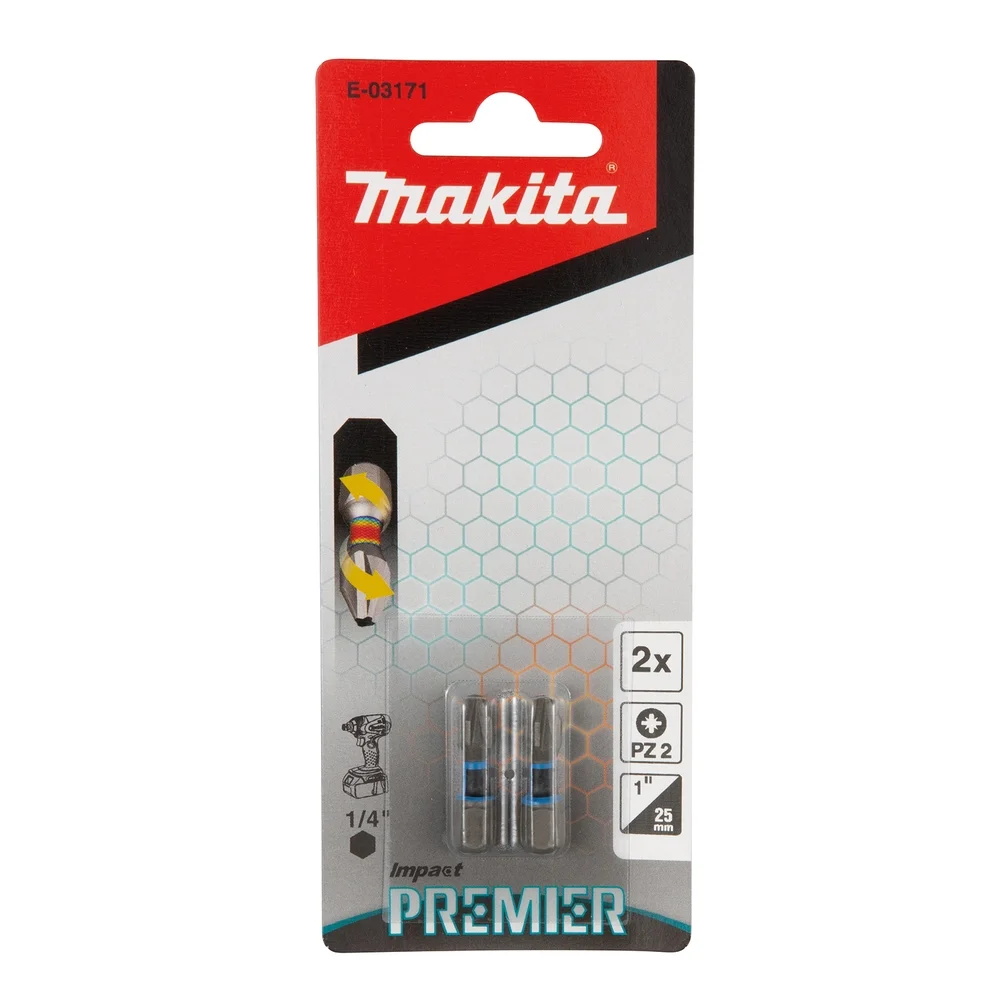 Makita Impact Premier Bits PZ2 25 mm #E-03171