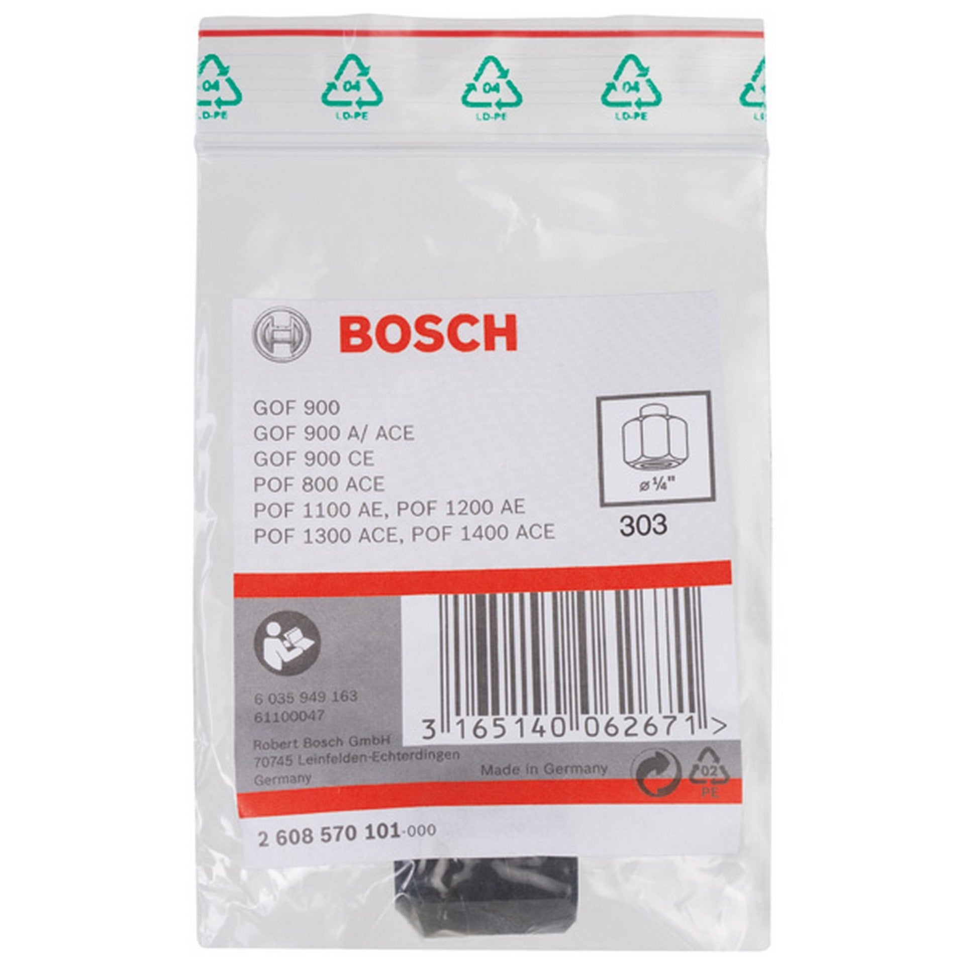 Bosch Spannzange, 1/4-Zoll, 19 mm #2608570101