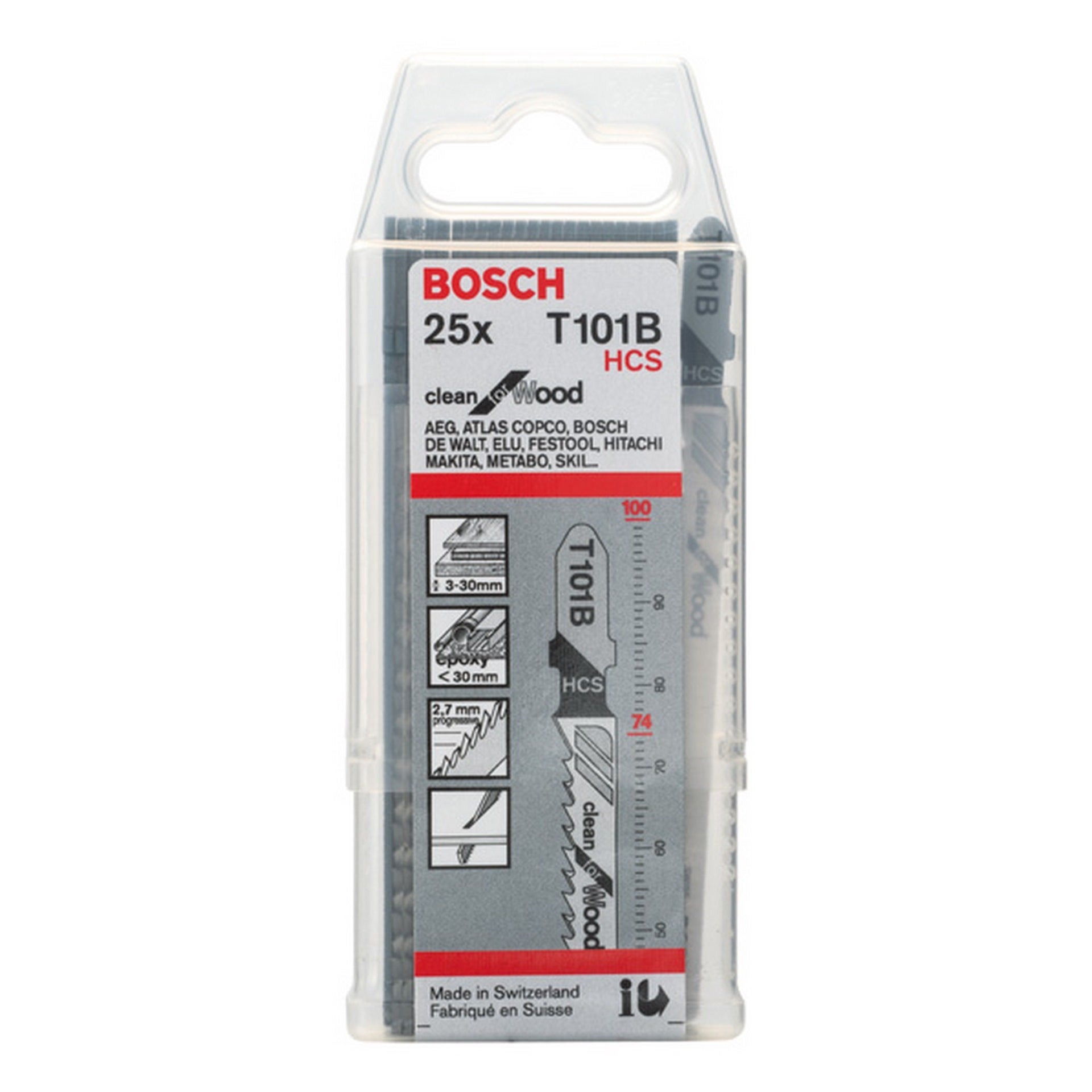 Bosch Stichsägeblatt T 101 B Clean for Wood, 25er-Pack #2608633622