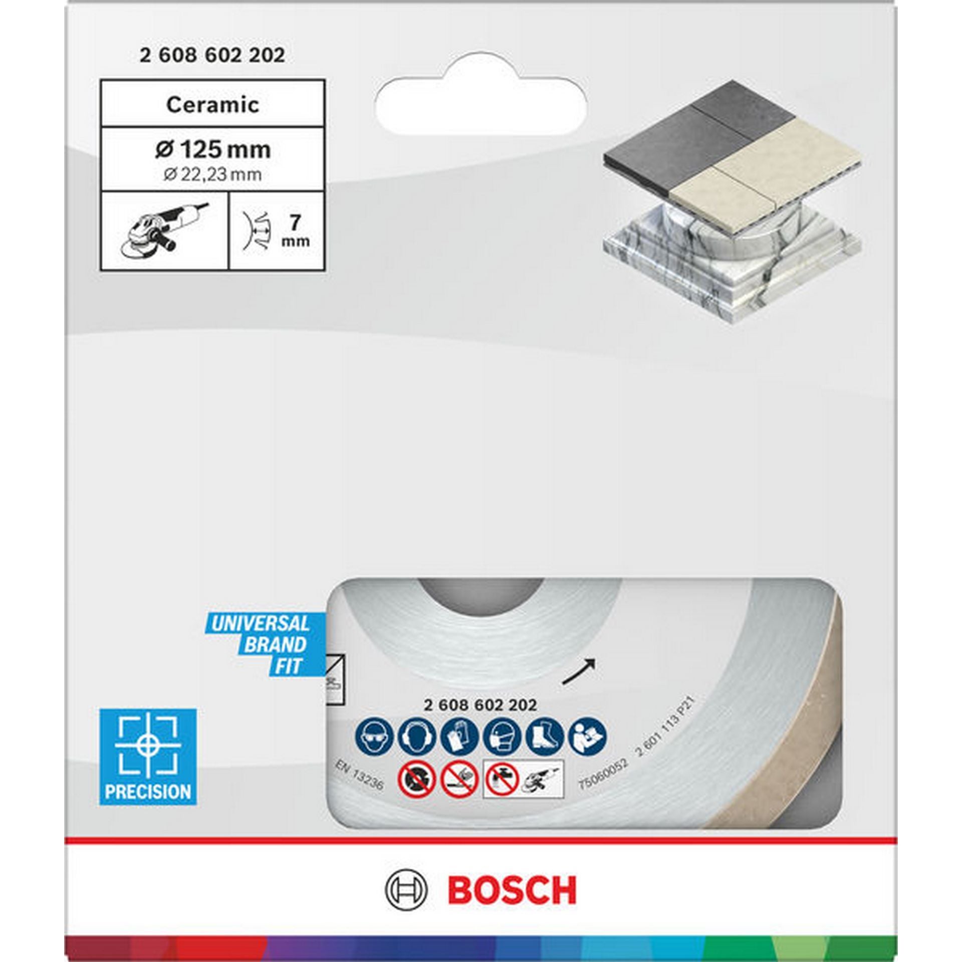 Bosch Ceramic Trennscheibe, 125 x 7 mm, Bohrung 22,23 mm #2608602202