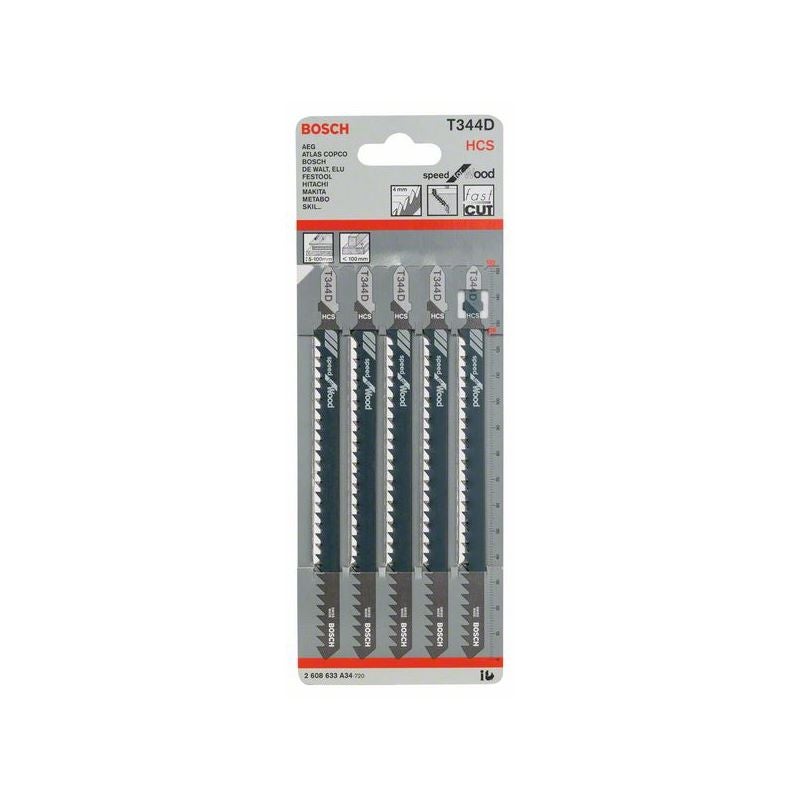 Bosch Stichsägeblatt T 344 D Speed for Wood, 5er-Pack #2608633A34