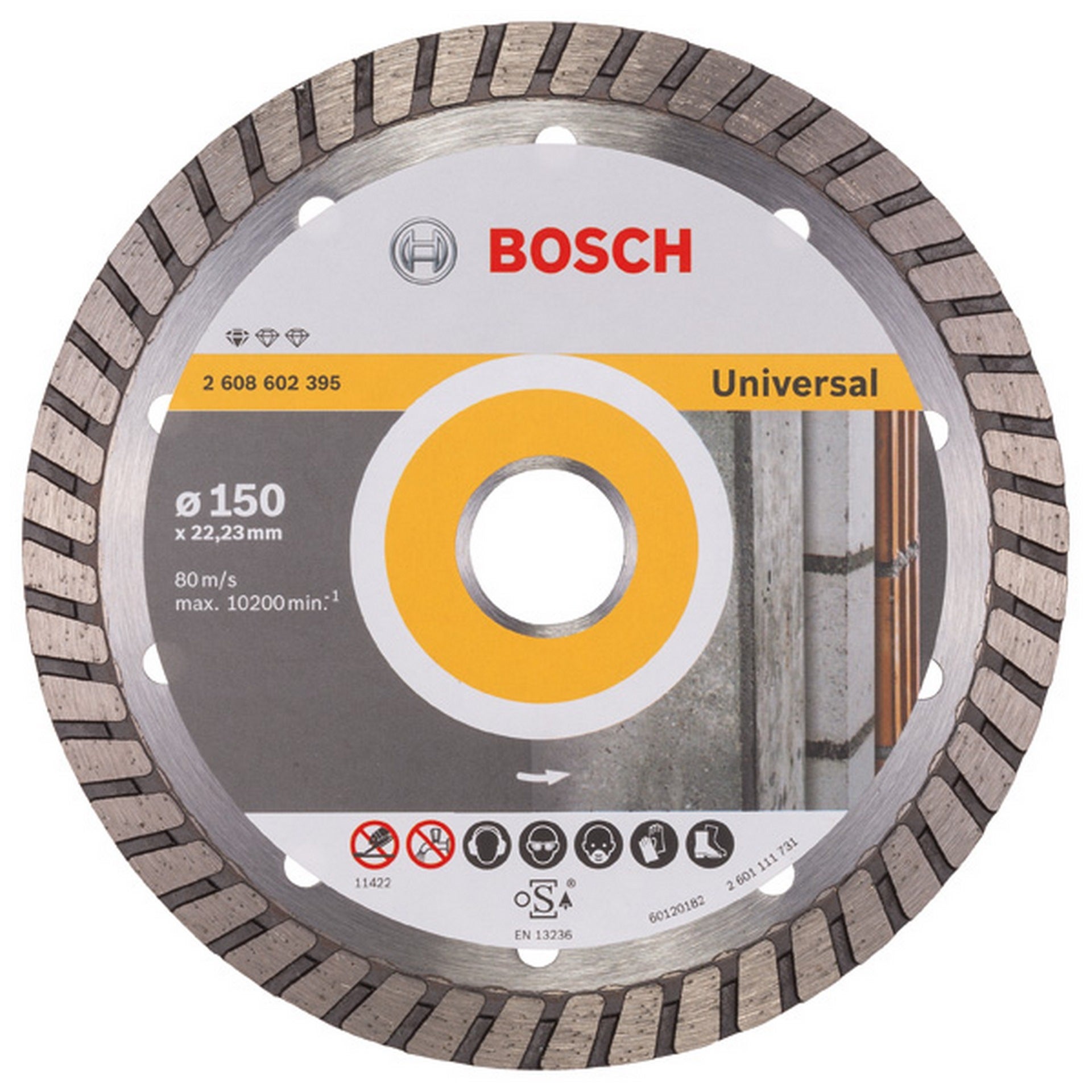 Bosch PRO Multi Material Turbo Diamanttrennscheibe, 150 × 22,23 × 10 mm #2608602395
