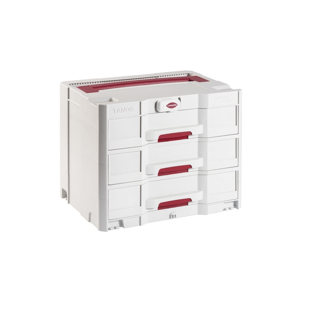 Lamello Sortainer inkl. Fachteiler + Boxen, RAL 7035 lichtgrau, RAL 3004 purpurrot #331581