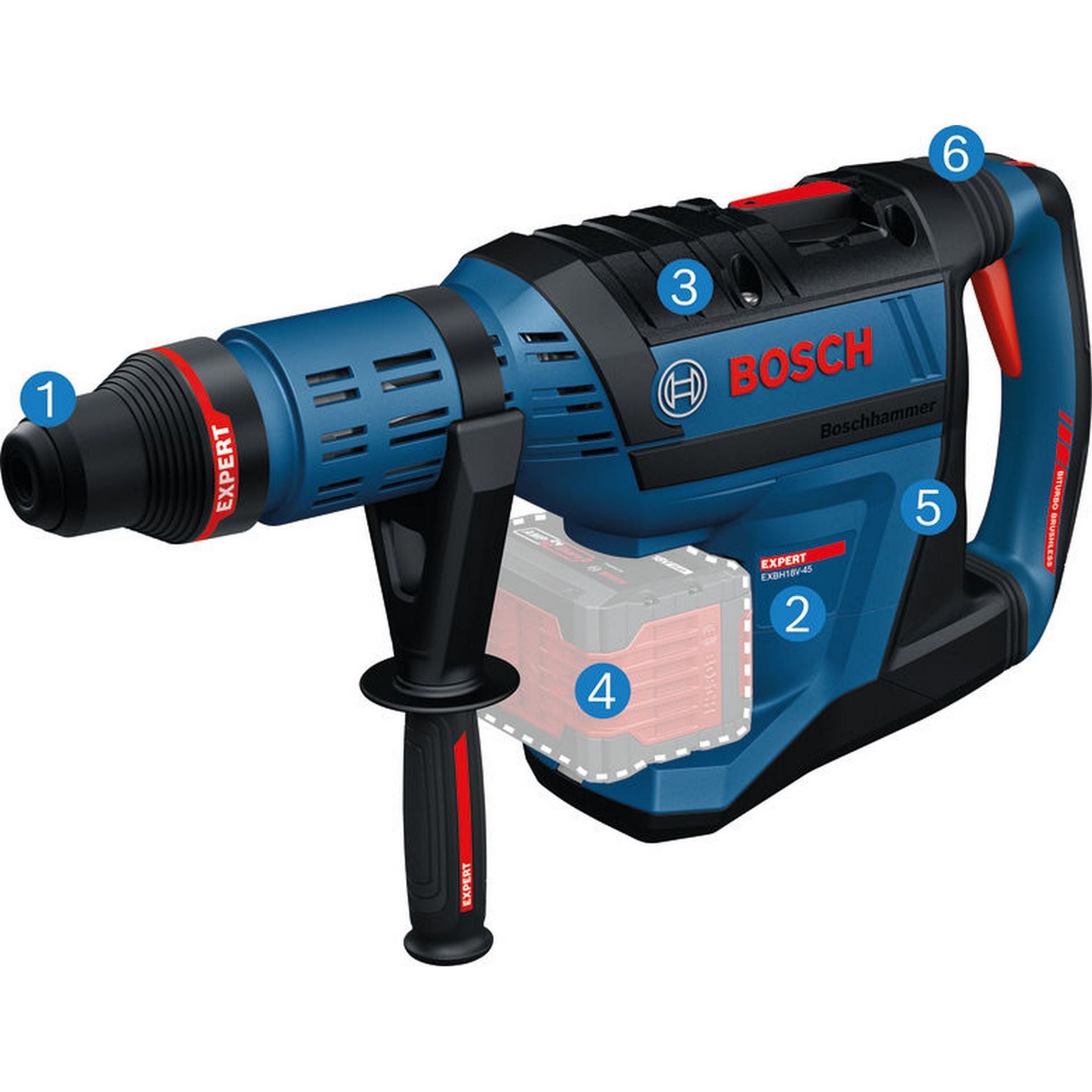 Bosch Akku-Bohrhammer mit SDS max EXBH18V-45, XL-BOXX #0611913300