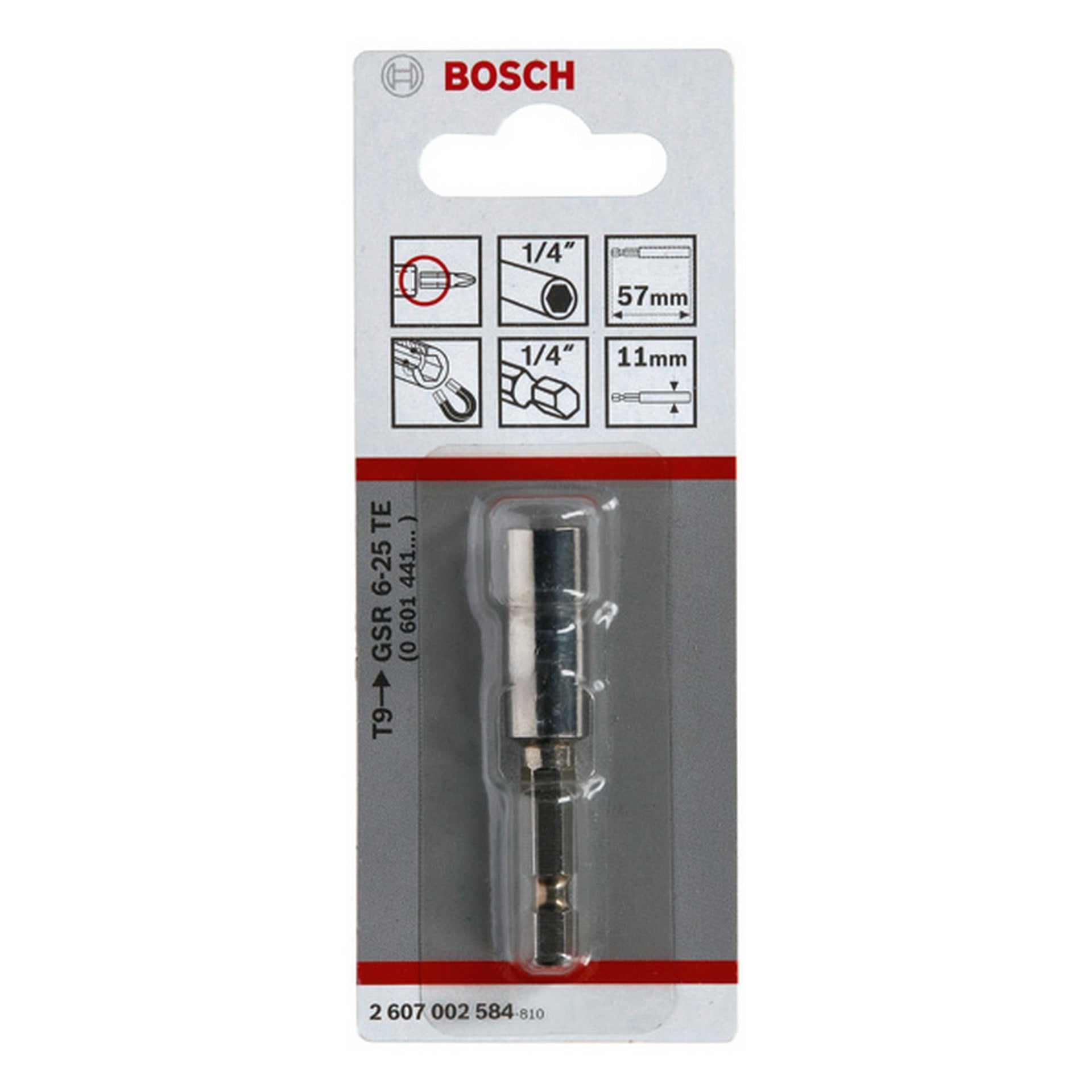 Bosch Universalhalter, 1/4-Zoll, 57 mm, 11 mm, (in Verbindung mit Tiefenanschlag T9) #2607002584