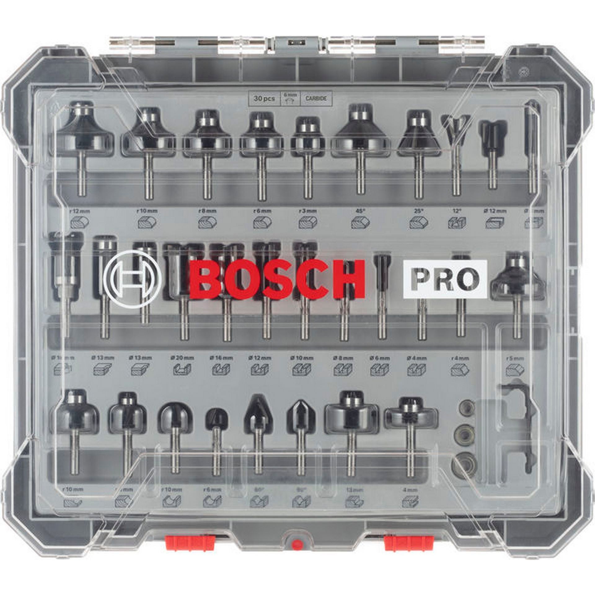 Bosch PRO Fräser-Set, gemischt, Schaft 6 mm, 30-tlg. #2607017474