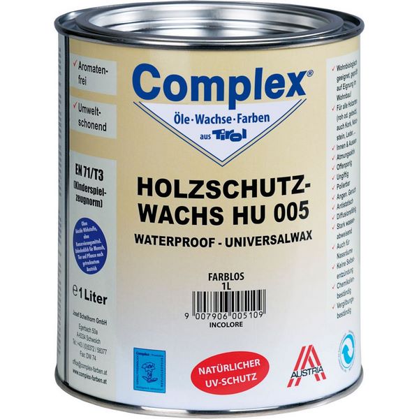 COMPLEX HOLZSCHUTZWACHS HU 005 - 1 Liter Dose - Naturweiss