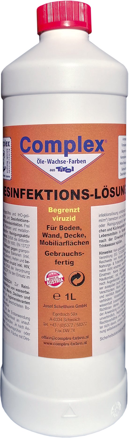 COMPLEX DESINFEKTIONS-LÖSUNG - 1 Liter Flasche - Farblos
