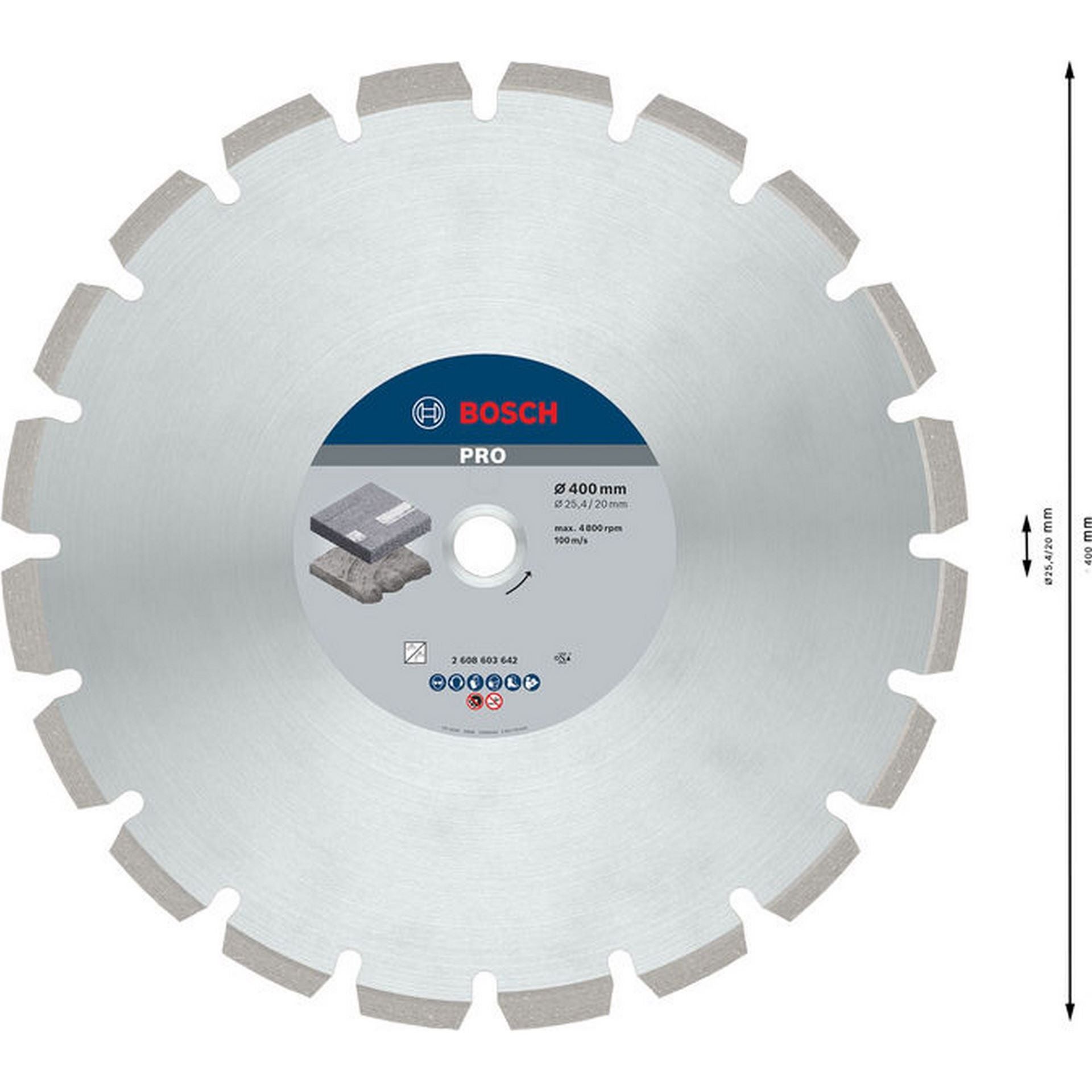 Bosch PRO Asphalt Diamanttrennscheibe, 400 x 20/25,4 mm #2608603642