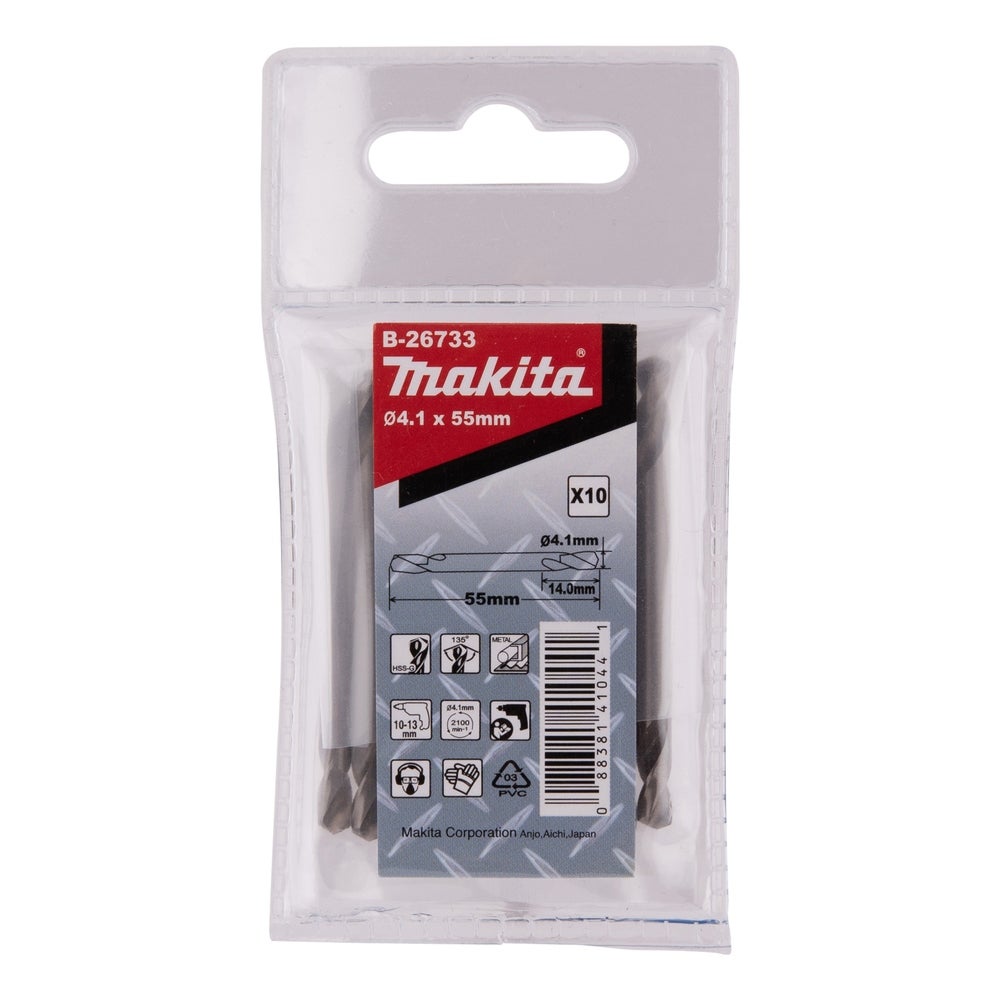 Makita HSS-G Doppelbohrer, 4,1 x 55 mm, 10 Stk. #B-26733