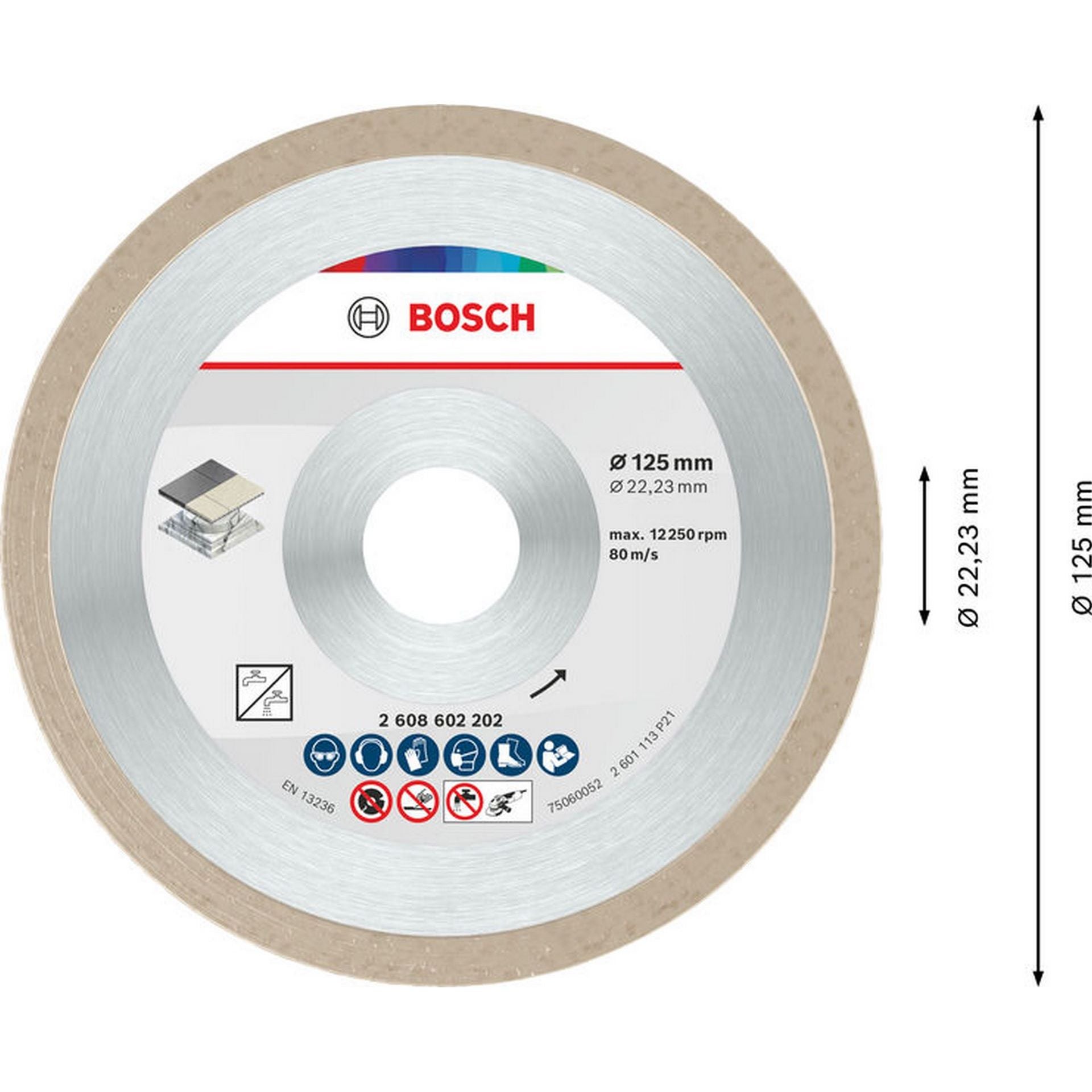 Bosch Ceramic Trennscheibe, 125 x 7 mm, Bohrung 22,23 mm #2608602202