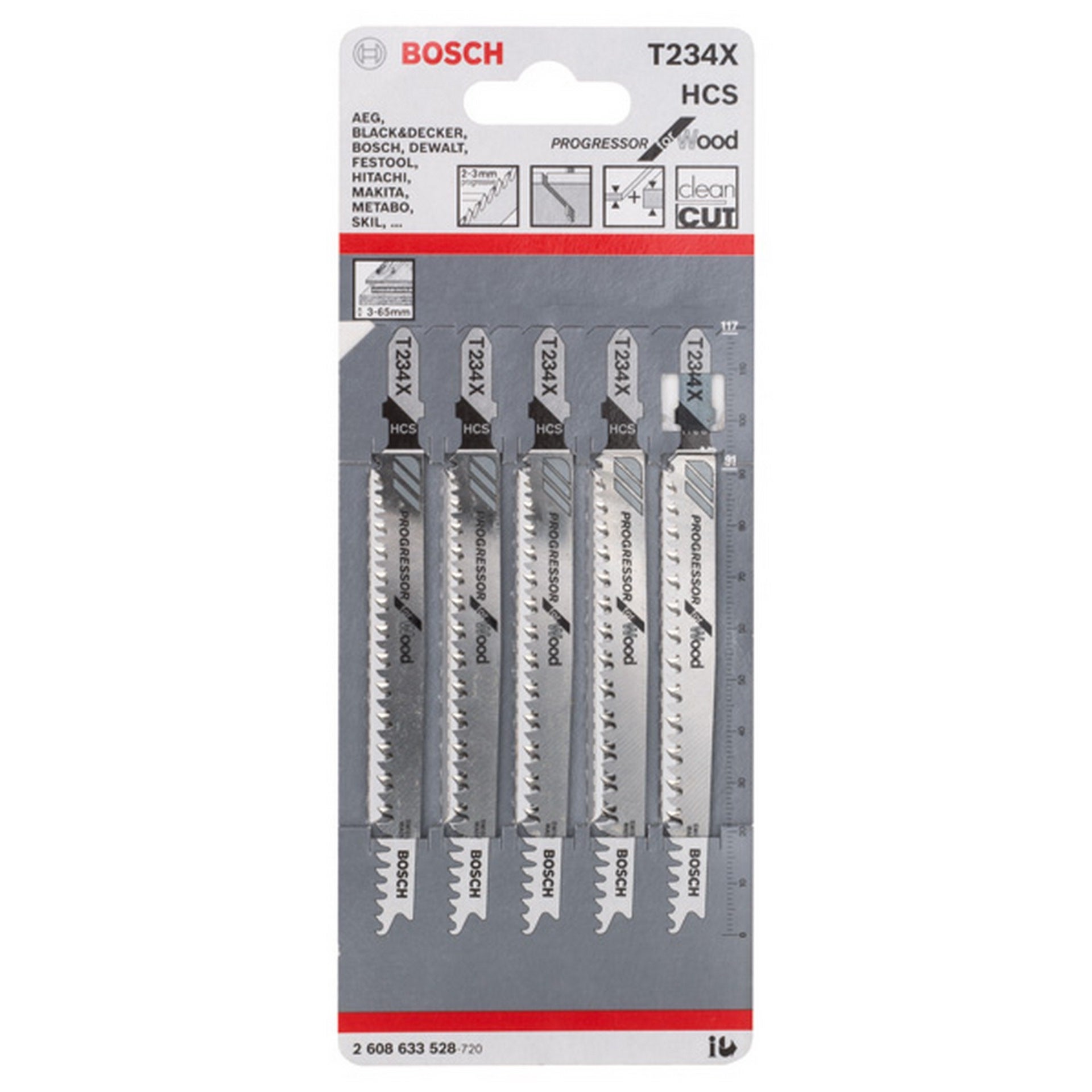 Bosch Stichsägeblatt T 234 X Progressor for Wood, 5er-Pack #2608633528