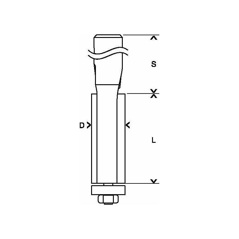 Bosch PRO Bündigfräser mit unterem Kugellager, D 12,7 mm,  L 25,4 mm, S 8 mm #2608628348