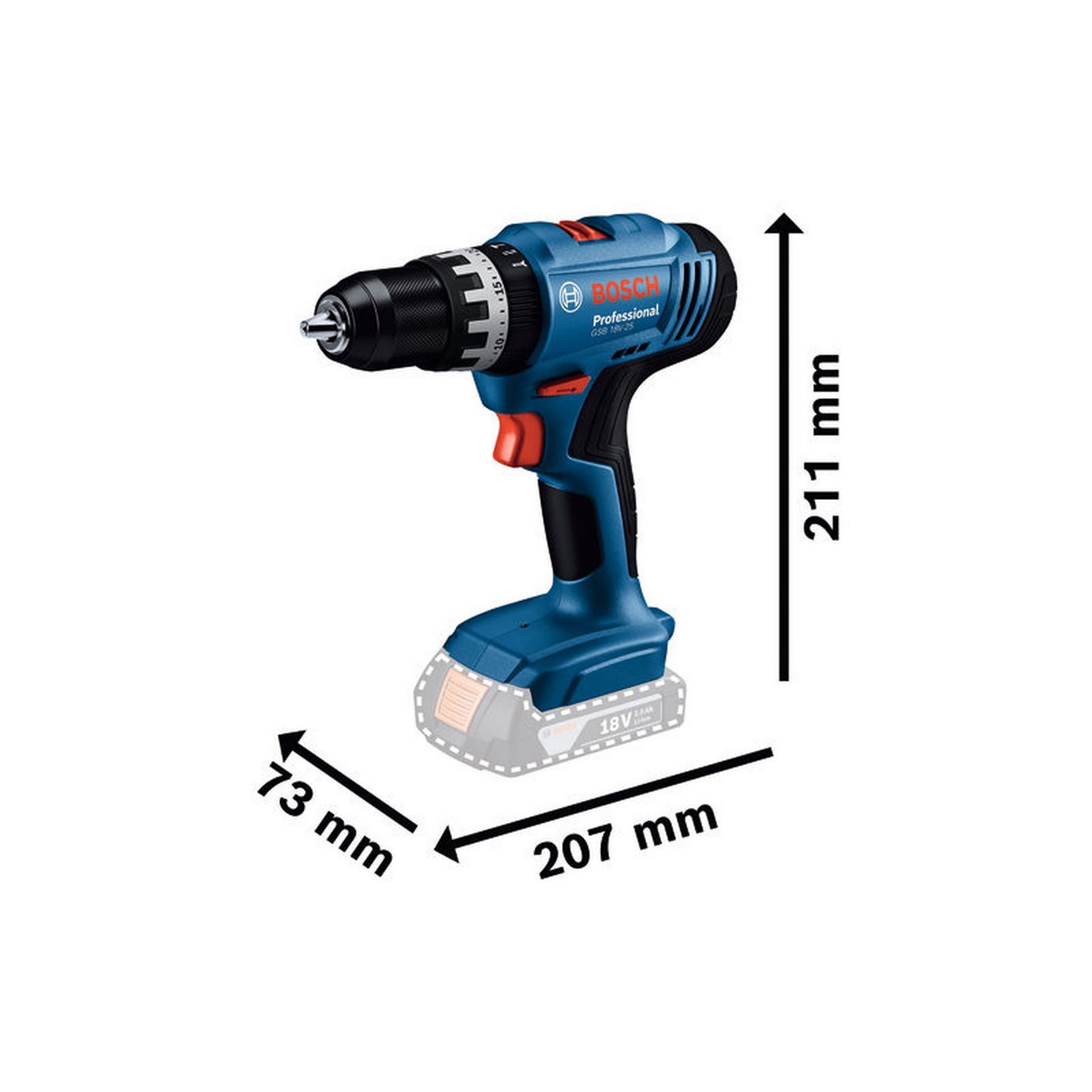 Bosch Akku-Schlagbohrschrauber GSB 18V-25, 2 x Akku GBA 18V 2.0Ah #06019K9304