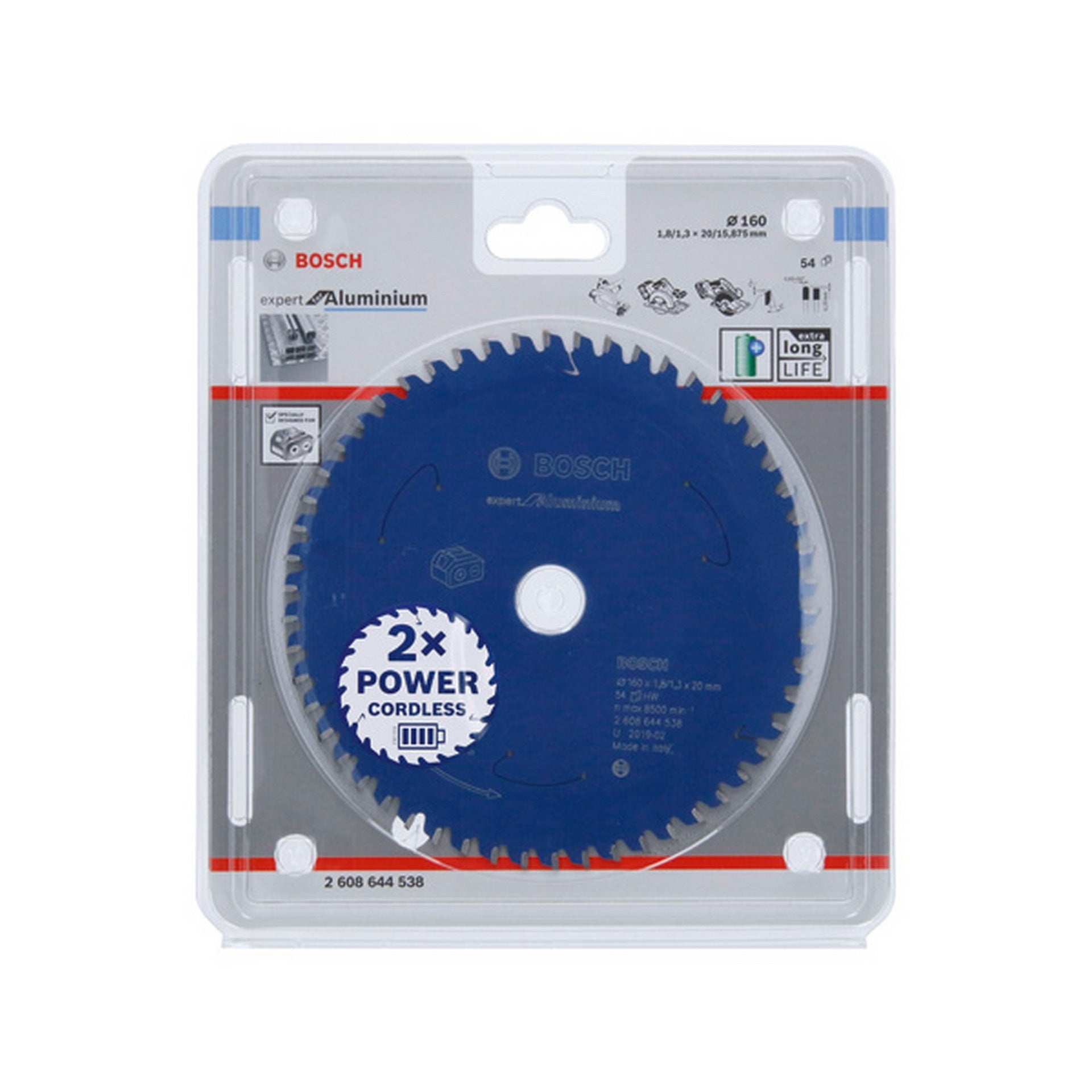 Bosch Kreissägeblatt für Akkusägen Expert for Aluminium, 160 x 1,8/1,3 x 20, 54 Zähne #2608644538