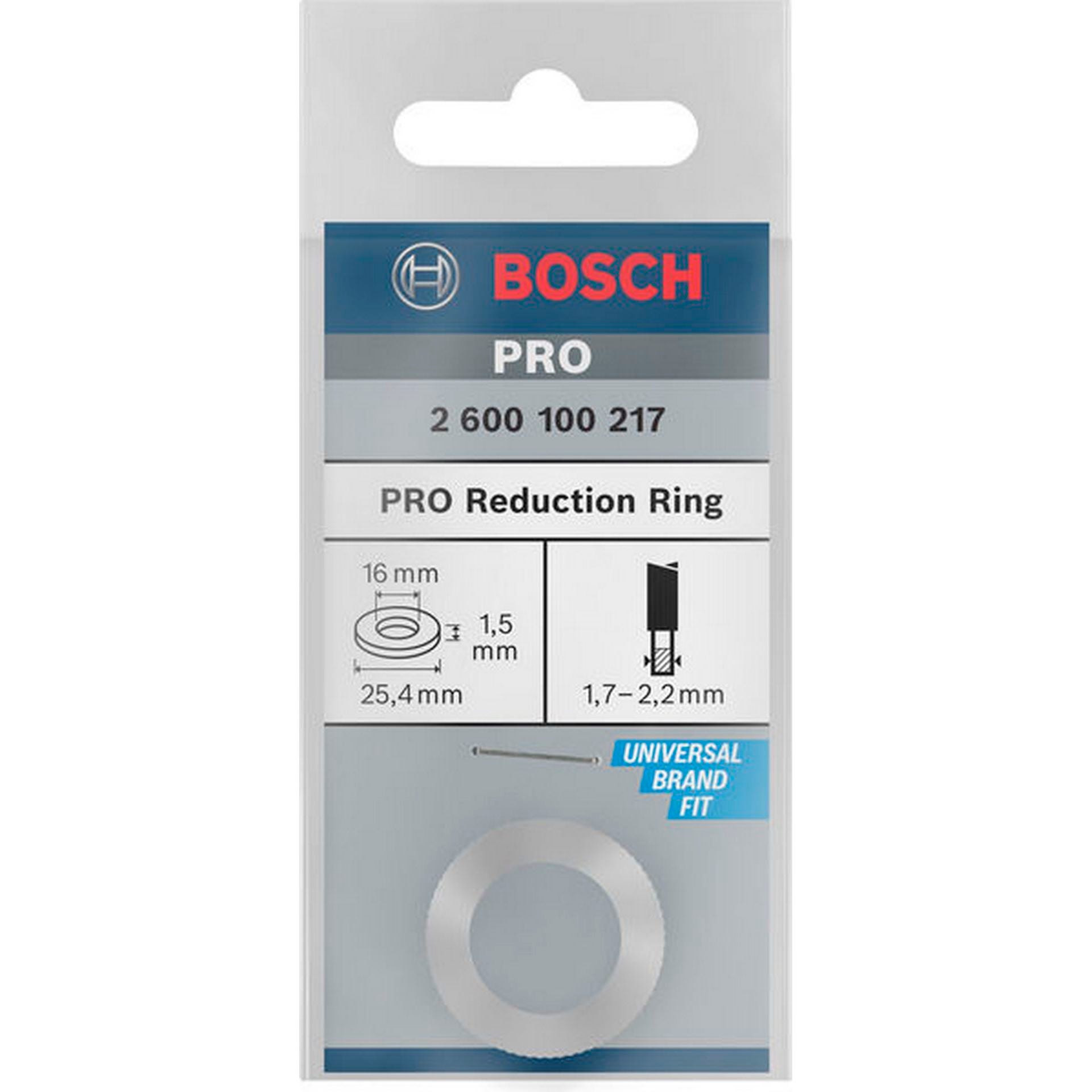 Bosch Reduzierring für PRO Kreissägeblatt, 25.4 x 1,5 x 16 mm #2600100217