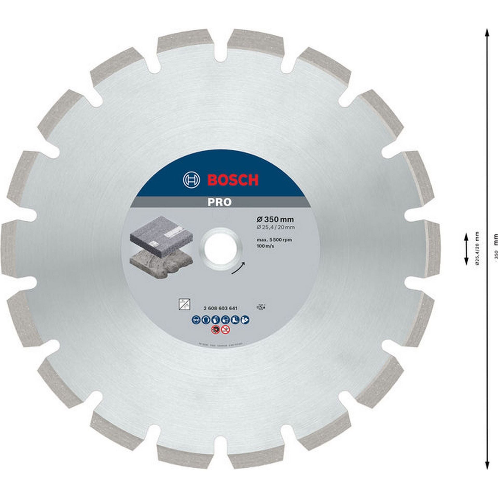 Bosch PRO Asphalt Diamanttrennscheibe, 350 x 20/25,4 mm #2608603641