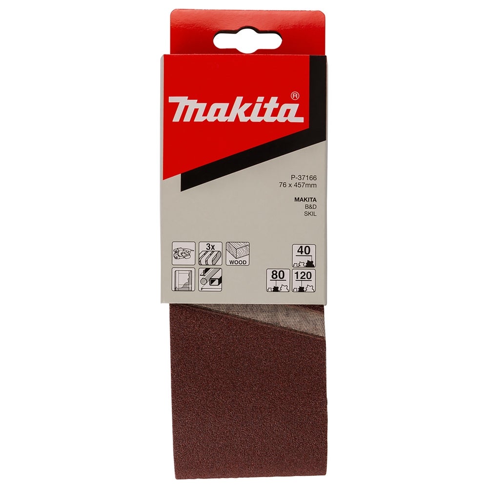Makita Schleifband-Set/76 x 457 mm/K40/K80/K120 #P-37166
