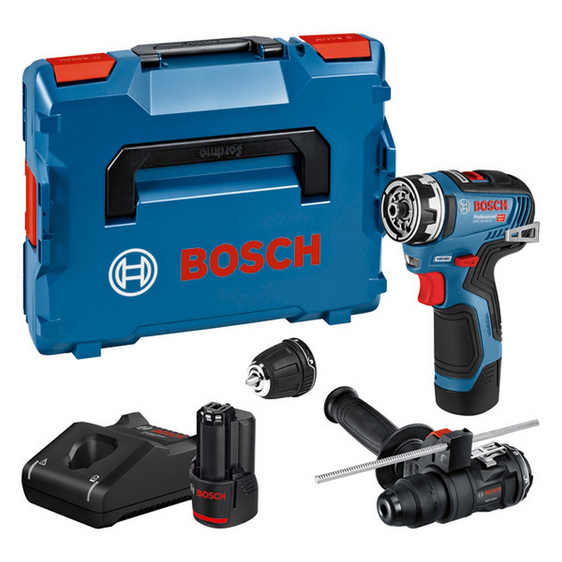 Bosch Akku-Bohrschrauber GSR 12V-35 FC, 2 x Akku GBA 12V 3.0Ah, 2 x Aufsätze in L-BOXX #06019H3009