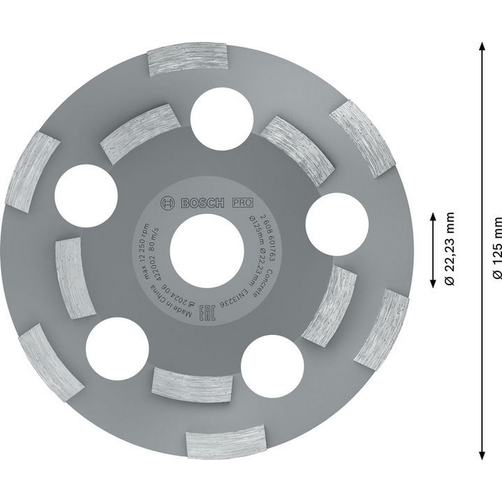 Bosch PRO Abrasive Topfscheibe, 50 x 125 mm, 22,23 mm #2608602553