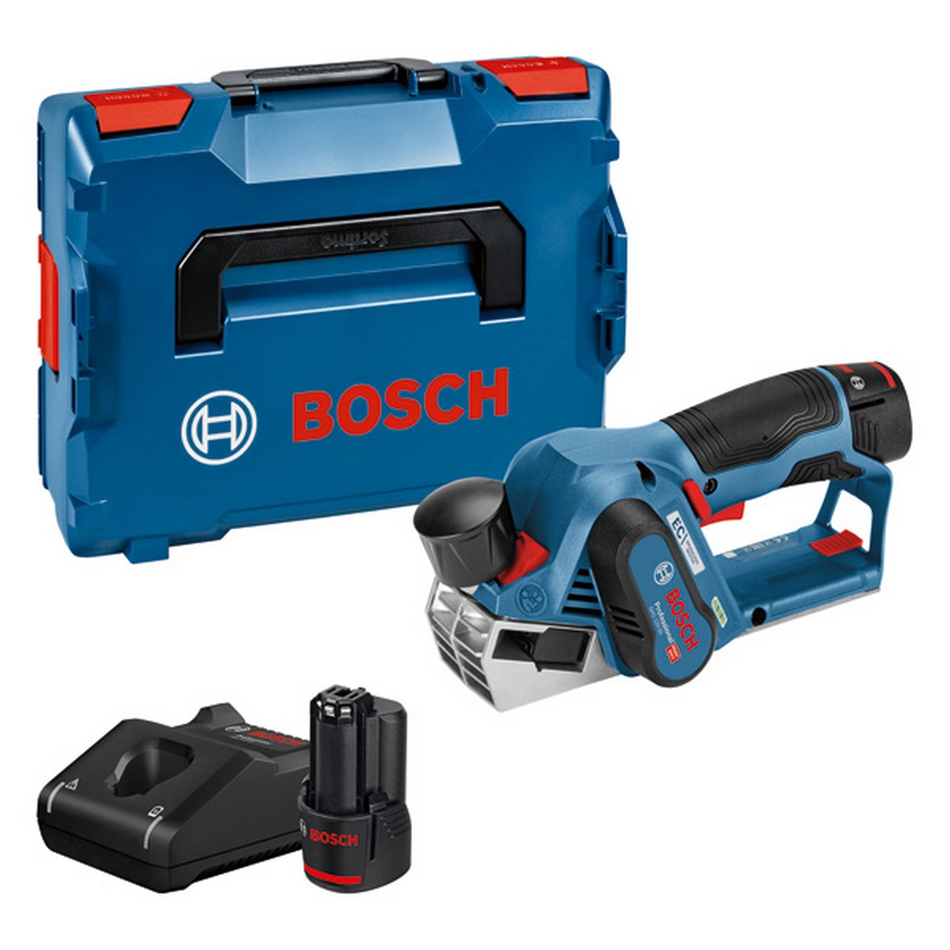 Bosch Akku-Hobel GHO 12V-20, 2 x Akku GBA 12V 3.0Ah in L-BOXX #06015A7001