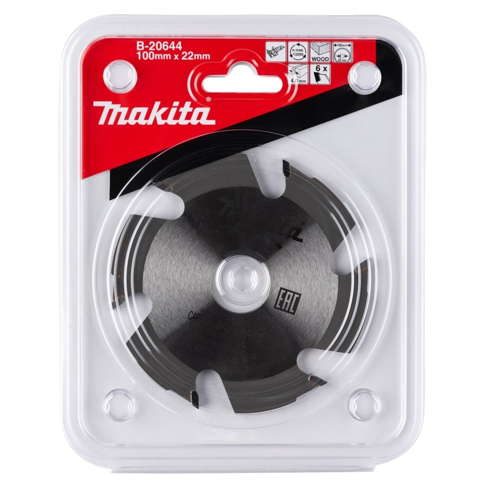 Makita HM-Nutfräseblatt, 100 x 22 mm, 6 Zähne #B-20644